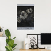 Mohnblumen Kunst, Dunkle Blumen, Abstrakte Blumenk Poster (Heimbüro)