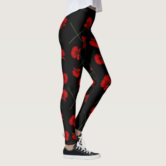 Mohnblumen-Leggings Leggings (Rechts)