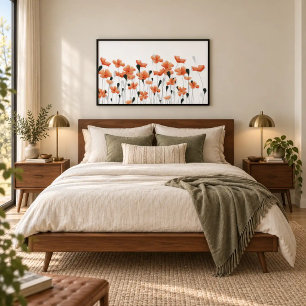 Mohnblumen & Licht Moderne Botanische Wandkunst Po Poster