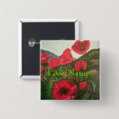 Mohnblumen, Liebe-Natur Button (Vorne & Hinten)
