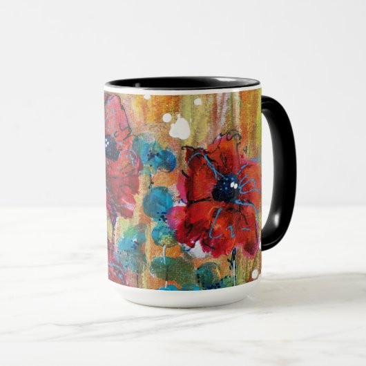 Mohnblumen mit der blauen Tasse (VorderseiteRechts)