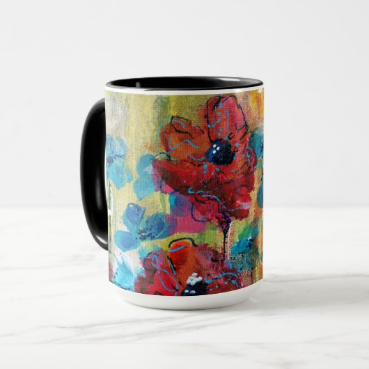 Mohnblumen mit der blauen Tasse (Vorderseite Links)