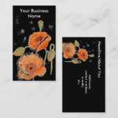 "Mohnblumen-Mitternacht-" Visitenkarte (Vorne/Hinten)