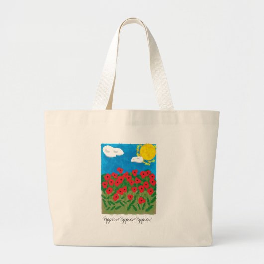 Mohnblumen! Mohnblumen! Mohnblumen! Jumbo Stoffbeutel (Vorne)