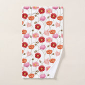 Mohnblumen Muster Badhandtuch Set (Handtuch)