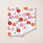 Mohnblumen Muster Badhandtuch Set (Waschlappen)