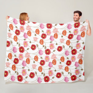 Mohnblumen Muster Fleecedecke