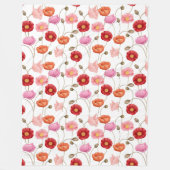 Mohnblumen Muster Fleecedecke (Vorderseite)