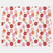 Mohnblumen Muster Fleecedecke (Vorderseite (Horizontal))