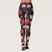 Mohnblumen-Muster Leggings (Rückseite)