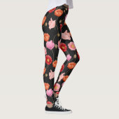 Mohnblumen-Muster Leggings (Rechts)