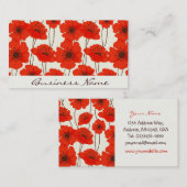 Mohnblumen-Muster-Visitenkarte Visitenkarte (Vorne/Hinten)