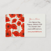 Mohnblumen-Muster-Visitenkarte Visitenkarte (Rückseite)