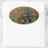 Mohnblumen Ovaler Aufkleber (Tasche)