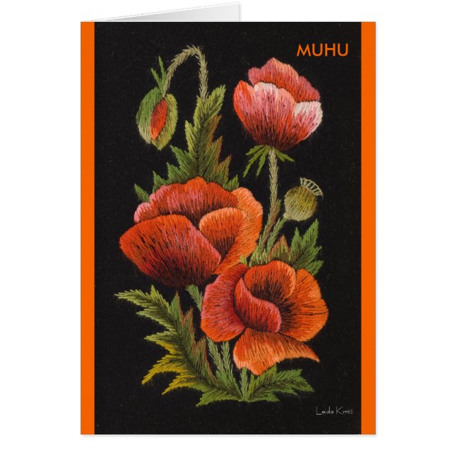 Mohnblumen-Postkarte Muhu (Vorne)