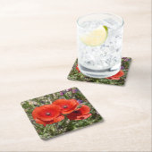 MOHNBLUMEN RECHTECKIGER PAPPUNTERSETZER (Vor Ort)