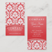 Mohnblumen-Rot-Damast Visitenkarte (Vorne/Hinten)