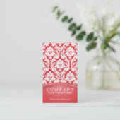 Mohnblumen-Rot-Damast Visitenkarte (Stehend Vorderseite)