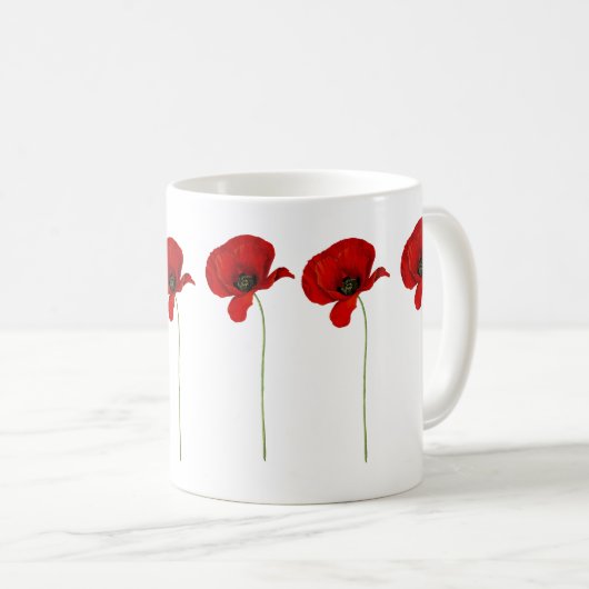 Mohnblumen-Tasse Kaffeetasse (VorderseiteRechts)