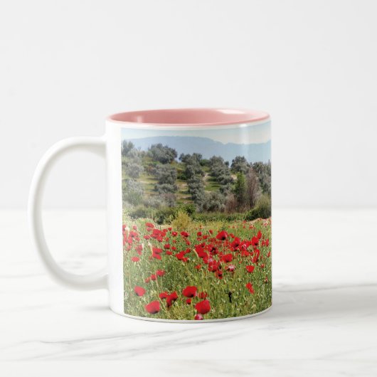 Mohnblumen-Tasse Zweifarbige Tasse (Links)