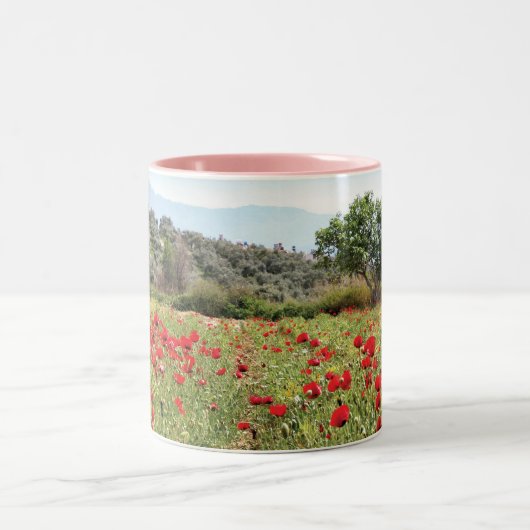 Mohnblumen-Tasse Zweifarbige Tasse (Mittel)