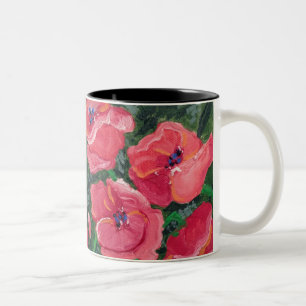 Mohnblumen-Tasse Zweifarbige Tasse