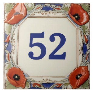 Mohnblumen Tür Haus Nummernschild Schild Plakette Fliese