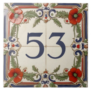 Mohnblumen-Tür-Hausnummer-Schild Platte Fliese