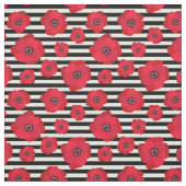 Mohnblumen u. schwarze Streifen - nahtloses Muster Stoff (Muster)