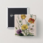 Mohnblumen und Anemonen Button (Vorne & Hinten)