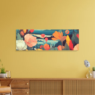 Mohnblumen und Fuchsschwänze Abstrakte Blumenwiese Leinwanddruck