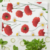Mohnblumen und Gänseblümchen Geschirrtuch (Gefaltet)