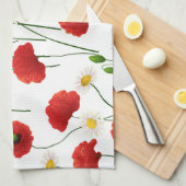 Mohnblumen und Gänseblümchen Geschirrtuch (Viertel Falte)