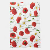 Mohnblumen und Gänseblümchen Geschirrtuch (Vertikal)