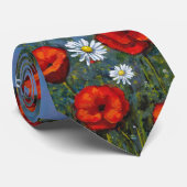 Mohnblumen und Gänseblümchen, ursprüngliche Krawatte (Gerollt)