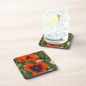 Mohnblumen und Gänseblümchenharte Untersetzer (Rechte Seite)
