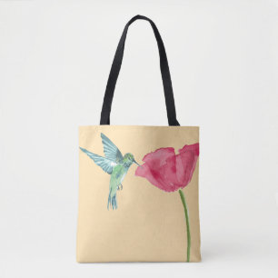 Mohnblumen und Kolibri-Tasche Tasche