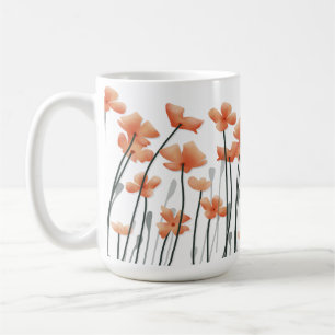 Mohnblumen und leichte botanische Wiese Kaffeetasse