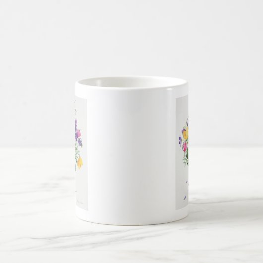 Mohnblumen und Pelargonien Kaffeetasse (Mittel)