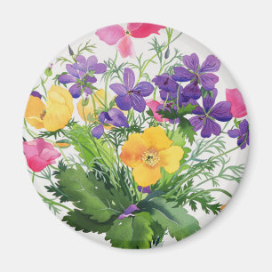 Mohnblumen und Pelargonien Magnet