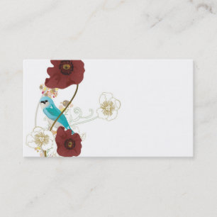 Mohnblumen und Vogel Visitenkarte