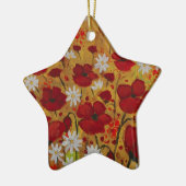 Mohnblumen-Wiese, rote Blumen Keramik Ornament (Links)