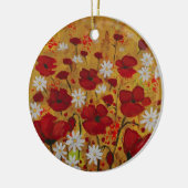 Mohnblumen-Wiese, rote Blumen Keramik Ornament (Links)