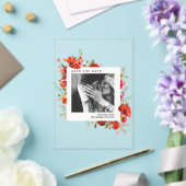 Mohnblumen Wildblumen Verlobung Foto Save the Date Acryleinladungen (In Situ (Hochzeit))