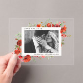 Mohnblumen Wildblumen Verlobung Foto Save the Date Acryleinladungen (Insitu (Handheld))