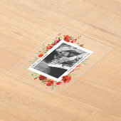 Mohnblumen Wildblumen Verlobung Foto Save the Date Acryleinladungen (Ablage )