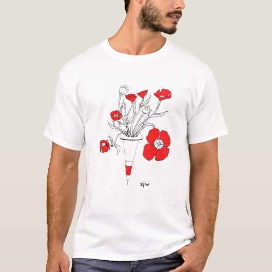Mohnblumeneinspritzung T-Shirt (Vorderseite)