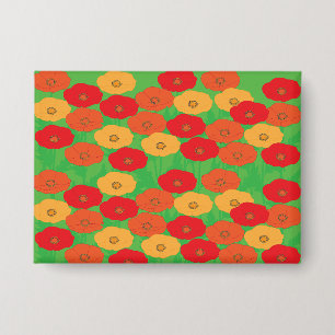 Mohnblumenfeld Button