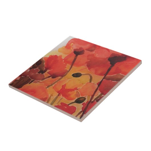 Mohnblumenfeld Fliese (Seite)