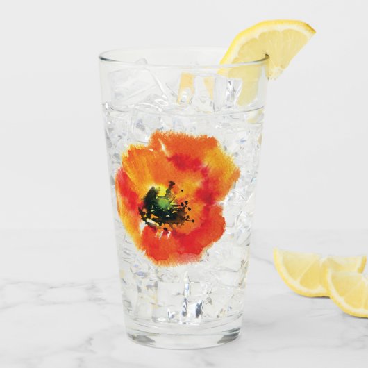 Mohnblumenglasentwurf Glas (Rückseite Ice)